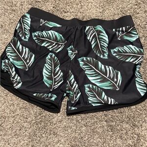 Tropical Leaf Print Shorts